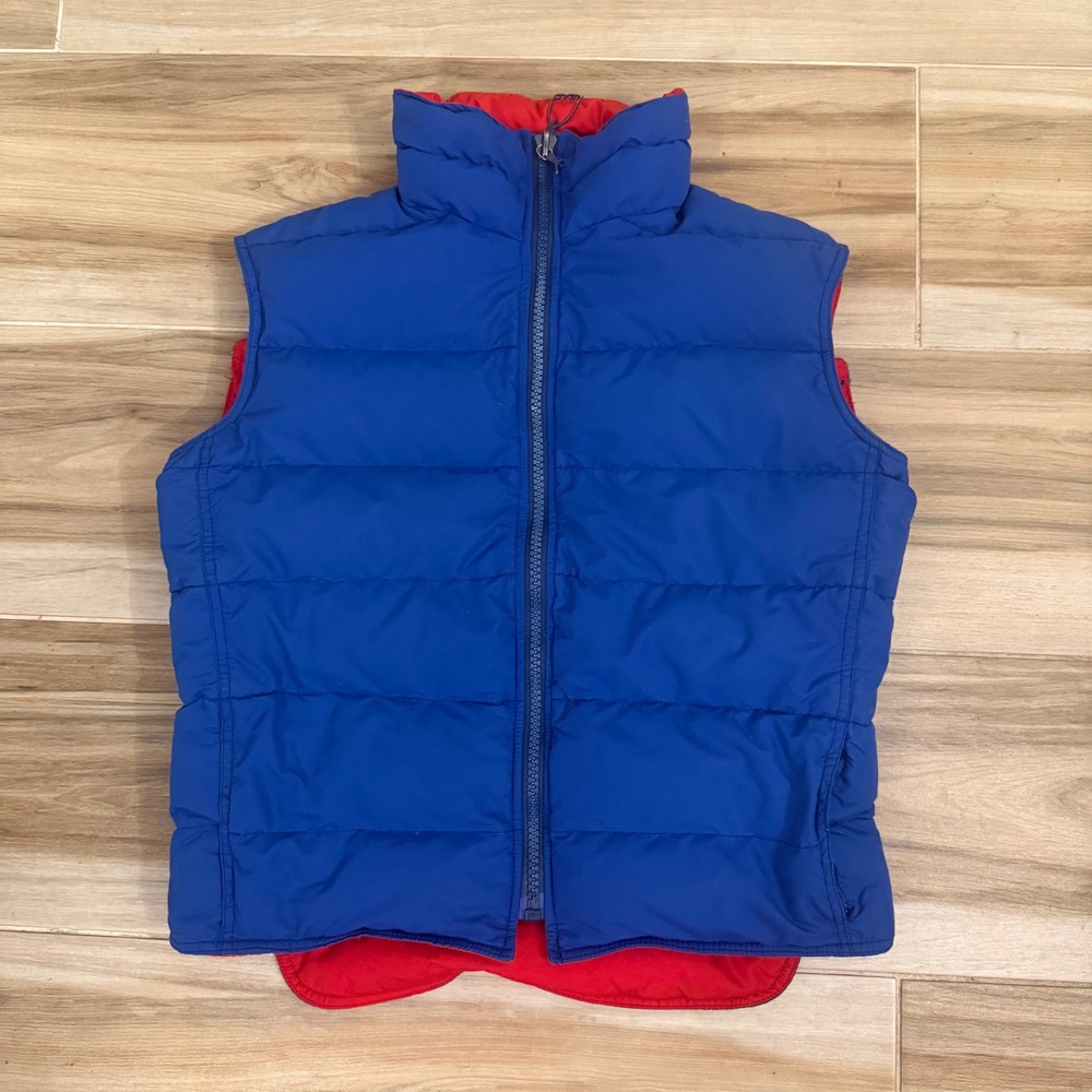 Vintage Head Reversible Puffer Vest Blue Red Quilted Full Zip Mens Large